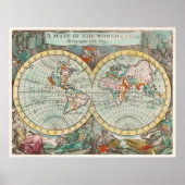Quadro decorativo Mapa do Mundo ポスター (正面)