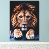 Quadro Decorativo Rosto de Leão キャンバスプリント (インサイチュ (ウッドフロア))