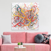 Quadro Pintura Abstrata em Canva Sinfonia Abstrata キャンバスプリント (インサイチュ (リビング))