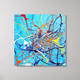Quadro Pintura Abstrata em Canvas Fluidez Cósmica キャンバスプリント