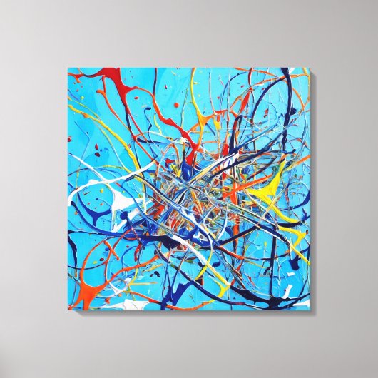 Quadro Pintura Abstrata em Canvas Fluidez Cósmica キャンバスプリント (正面)