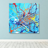Quadro Pintura Abstrata em Canvas Fluidez Cósmica キャンバスプリント (インサイチュ (ウッドフロア))