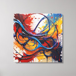 Quadro Pintura Abstrata em Canvas Harmonia Cósmica キャンバスプリント