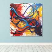 Quadro Pintura Abstrata em Canvas Harmonia Cósmica キャンバスプリント (インサイチュ (ウッドフロア))