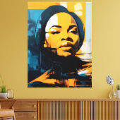 Quadro Rosto de mulher Abstrato キャンバスプリント (インサイチュ (リビング))