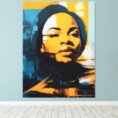 Quadro Rosto de mulher Abstrato キャンバスプリント (インサイチュ (ウッドフロア))