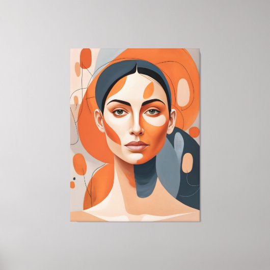 Quadro Rosto de Mulher Séria キャンバスプリント (正面)