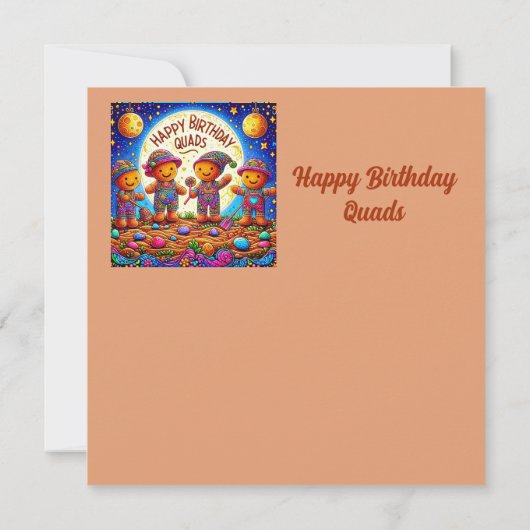 QUADS ~ Birthday Card ~ Gingerbread Men ~ (裏面)