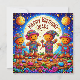 QUADS ~ Birthday Card ~ Gingerbread Men ~