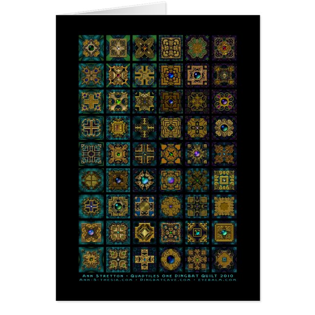 Quadtiles 1枚のキルトカード (正面)