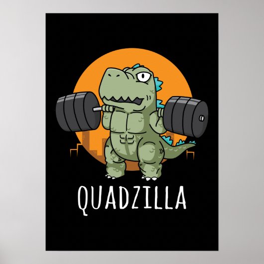 Quadzilla – ジおもしろいムトレーニング漫画，スクワット ポスター (正面)