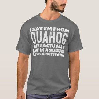 Quahogのタイポグラフィの発言ユーモアのあるだ Tシャツ