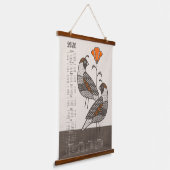 Quail and Poppy 2026 Calendar ©studioxtine 吊り下げ型タペストリー (傾斜あり)