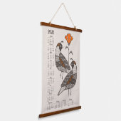 Quail and Poppy 2026 Calendar V2 ©studioxtine 吊り下げ型タペストリー (傾斜あり)