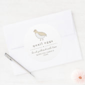 Quail Egg Carton Label Personalize for Farm, Coop ラウンドシール (封筒)