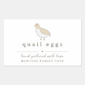 Quail Egg Carton Label Personalize for Farm, Coop 長方形シール (正面)