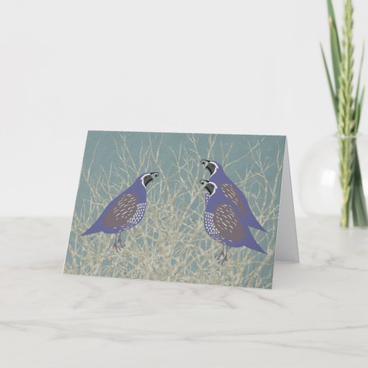 Quail Greetingカード サンキューカード (正面)