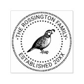 Quail Wild Game Bird Standing Fam Name日付Est NT セルフインキングスタンプ (デザイン)