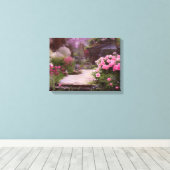 Quaintフローラ池のあるGet-a-way キャンバスプリント (インサイチュ (ウッドフロア))