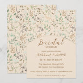 Quaint色彩の鮮やかフローラブライダルシャワー招待 招待状 (正面/裏面)