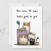 Quaint Cats with Big Eyes 30th Birthday Flat カード (正面)