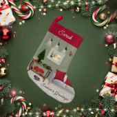 Quaint Christmas Scene スモールクリスマスストッキング