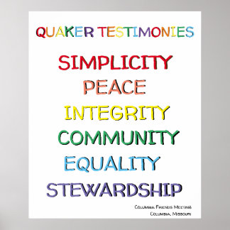 Quaker Testimoniesポスターカスタム ポスター