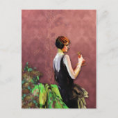 Qualidaの緑の20年代のファッションは上がり、 ポストカード (正面)