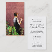 Qualidaの緑の20年代のファッションは上がり、 名刺 (正面/裏面)