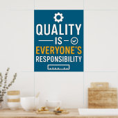 Quality Is Everyone’s Responsibility Quality Quote ポスター (キッチン)