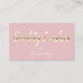 Quality Lash Extension QRCodeロゴバラ金ゴールド 名刺 (正面)