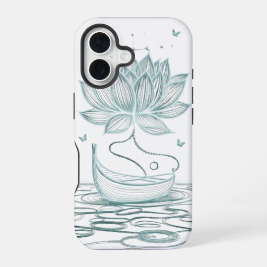 Qualt Lotus & Om - Zenインスパイア- iPhone 16ケース (裏面)