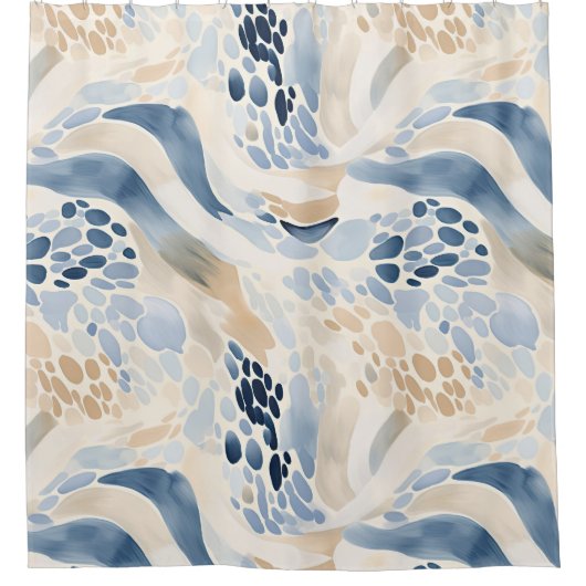 Qualt Wave Pool Pattern シャワーカーテン (正面)