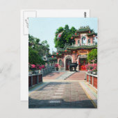 Quan Cong、Hoiベトナムのピンクの寺院のゲート ポストカード (正面/裏面)