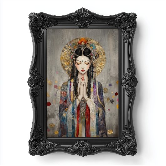 Quan Yin: Buddhist Goddess Art Nouveau Poster フォトプリント