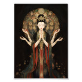 Quan Yin: Buddhist Goddess Dark Art Nouveau Poster フォトプリント (正面)