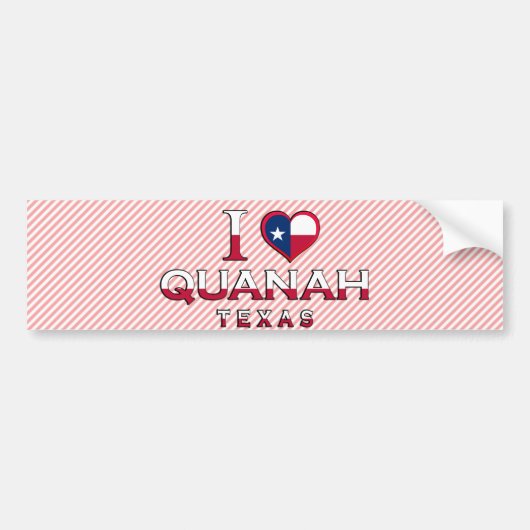Quanah、テキサス州 バンパーステッカー (正面)