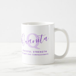 Quanitaの名前の意味のモノグラムZ紫 コーヒーマグカップ