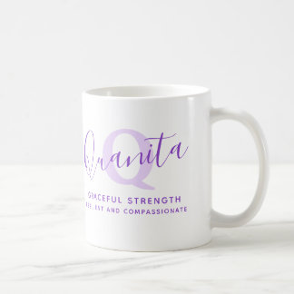 Quanitaの名前の意味のモノグラムZ紫 コーヒーマグカップ