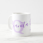 Quanita name meaning monogram Z purple コーヒーマグカップ (正面左)
