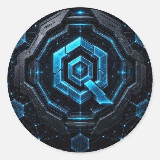Quant Overledger Circuit Hex Sticker ラウンドシール (正面)