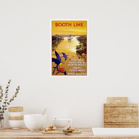 Quantas-Amazonクルーズ,ヴィンテージ旅行 ポスター (キッチン)