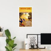 Quantas-Amazonクルーズ,ヴィンテージ旅行 ポスター (ホームオフィス)