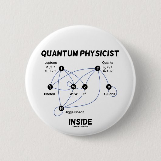 Quantumの物理学者の内部(Higgs分野のHiggsのボゾン) 缶バッジ (正面)