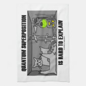 Quantumの重ね合わせは説明しにくいです(物理学) キッチンタオル (縦)