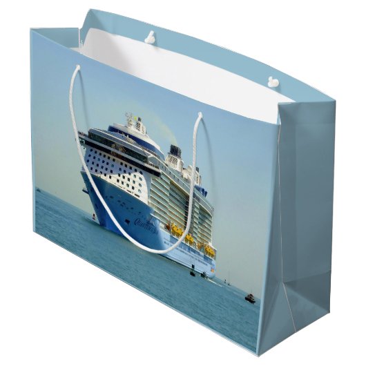 Quantum呼び来出しパーソナライズされた ラージペーパーバッグ (裏面アングル)