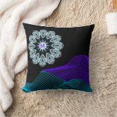 Quantum Abstract Mandala  Purple Blue Black Mngrm クッション (ブランケット)