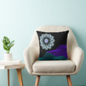 Quantum Abstract Mandala  Purple Blue Black Mngrm クッション (椅子)