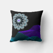 Quantum Abstract Mandala  Purple Blue Black Mngrm クッション (裏面)