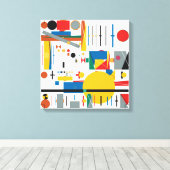 Quantum Bauhaus Geometric Pattern  キャンバスプリント (インサイチュ (ウッドフロア))